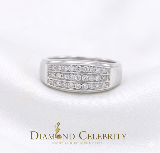 DiamondCelebritees Diamond Celebrity 925 White Sterling Silver 27 Cubic Zirconia Mens Ring Size 8.5