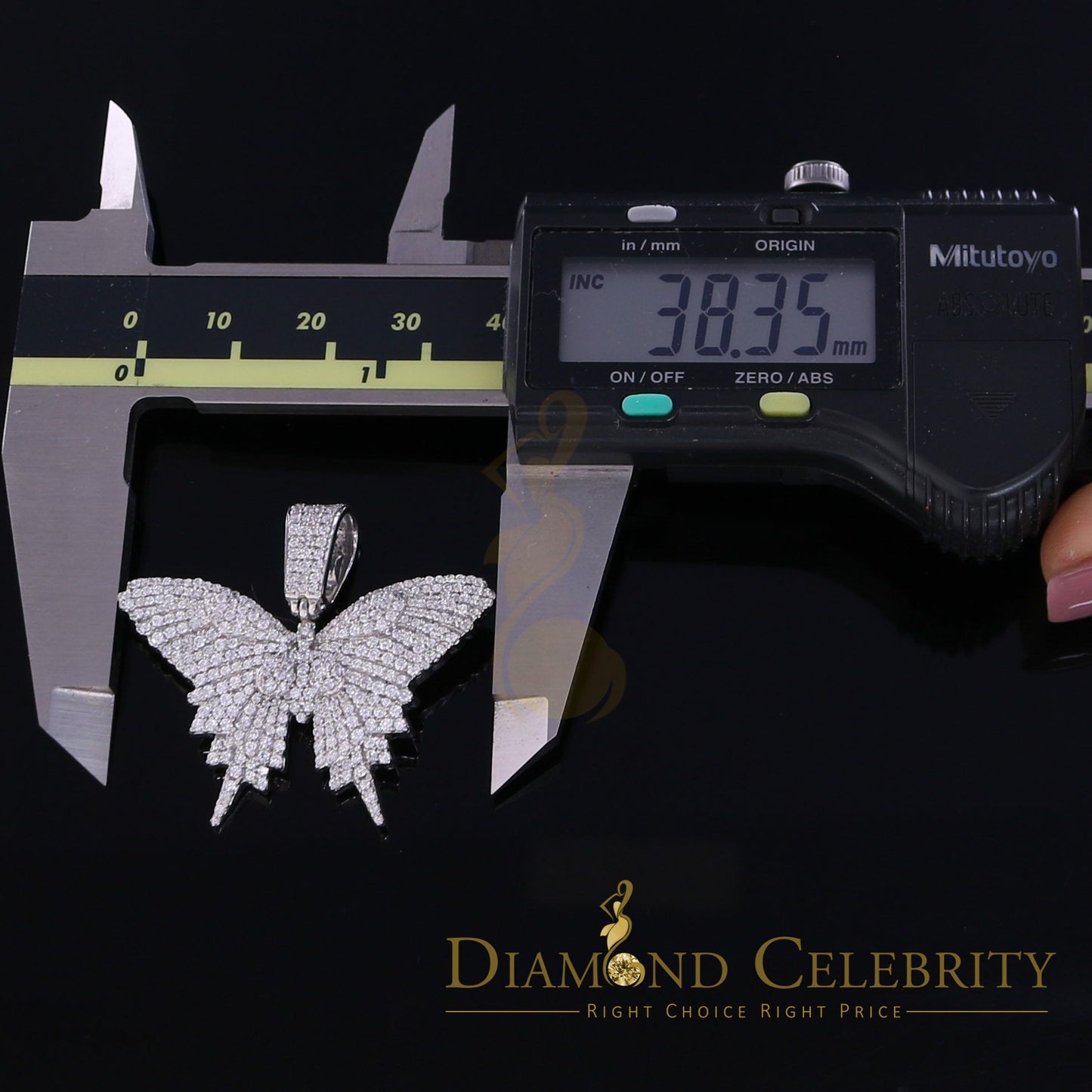 DiamondCelebritees White 925 Sterling Silver Butterfly Shape Pendant with 3.36ct Cubic Zirconia