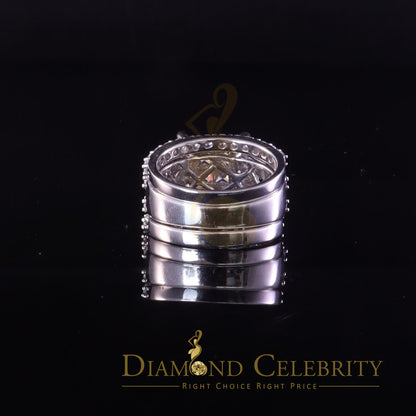 DiamondCelebritees 6.72ct Cubic Zirconia White 925 Sterling Silver Women 3PC Wedding Rings SZ 8