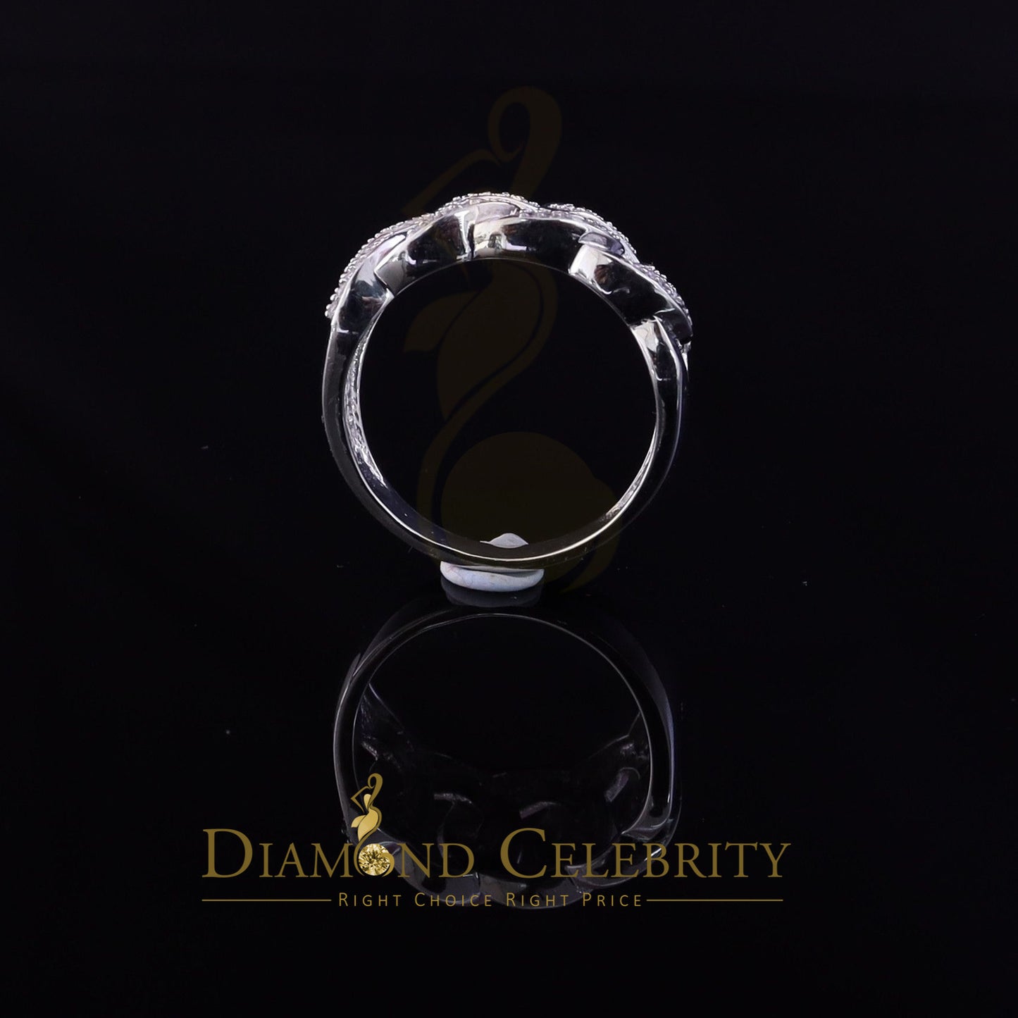 DiamondCelebritees 0.85ct Cubic Zirconia Stone White 925 Sterling Silver Cuban Men's Ring Size 10