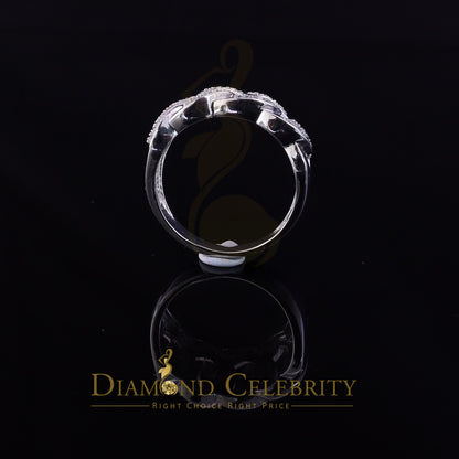 DiamondCelebritees 0.85ct Cubic Zirconia Stone White 925 Sterling Silver Cuban Men's Ring Size 10