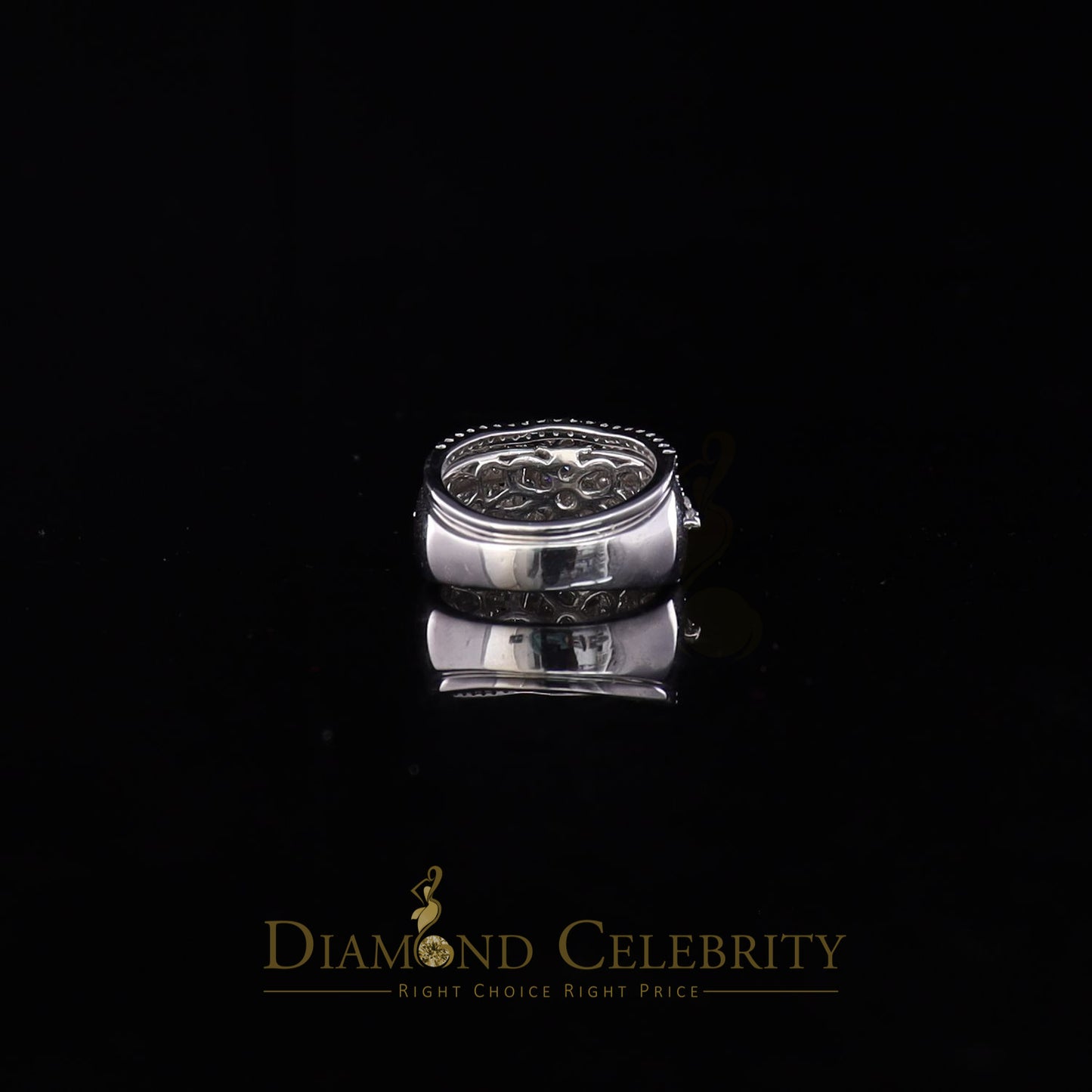 DiamondCelebritees White Sterling Silver 3.50ct Round Cubic Zirconia Double Bridal Womens Ring SZ7