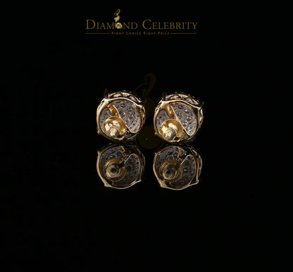 DiamondCelebritees 10K Real Yellow Gold with 0.80CT Real Diamond Men's/Women's Stud Earrings