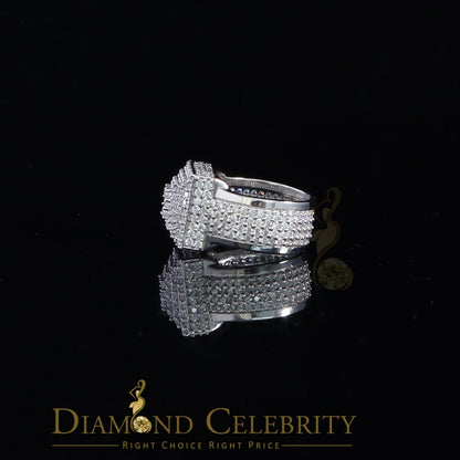 DiamondCelebritees 925 Silver White 8.50ct Cubic Zirconia Wide Square Womens Engagement Ring SZ 7.5