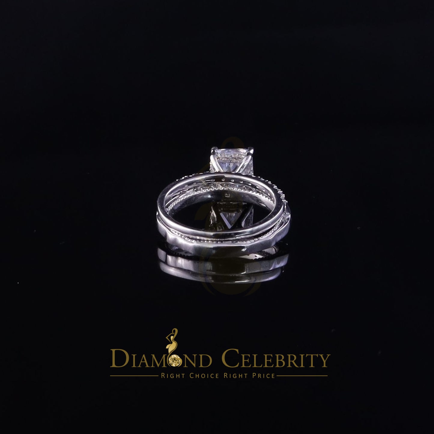 DiamondCelebritees 4.71ct White Cubic Zirconia 925 Sterling Silver Bridal Fashion Womens Ring SZ 7