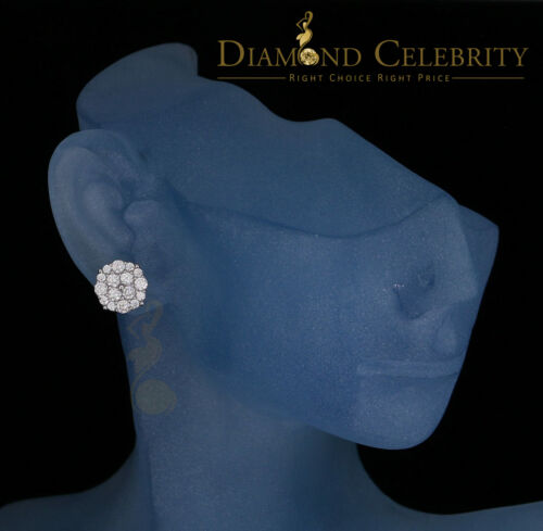 DiamondCelebritees  925 Sterling Yellow Silver 2.96ctCubic Zirconia Round Women's Stud Earrings