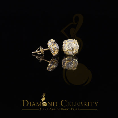 DiamondCelebritees  Aretes Para Hombre Silver 0.25ct Diamond For Ladies / Gent's Yellow Stud Earring