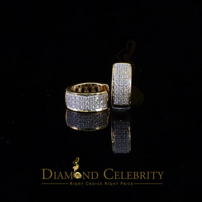 DiamondCelebritees Yellow 925 Sterling Silver 0.40ct Cubic Zirconia Women's & Men's Hoop Earrings