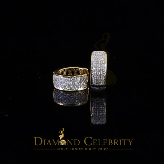 DiamondCelebritees Yellow 925 Sterling Silver 0.40ct Cubic Zirconia Women's & Men's Hoop Earrings