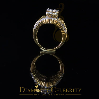 DiamondCelebritees Yellow 925 Silver 7.50ct Cubic Zirconia 3 Piece Halo Bridal Womens Ring Size 7