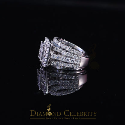 DiamondCelebritees 925 Sterling White Silver Round Cubic Zirconia Luxury Bridal Set Ring Size 8