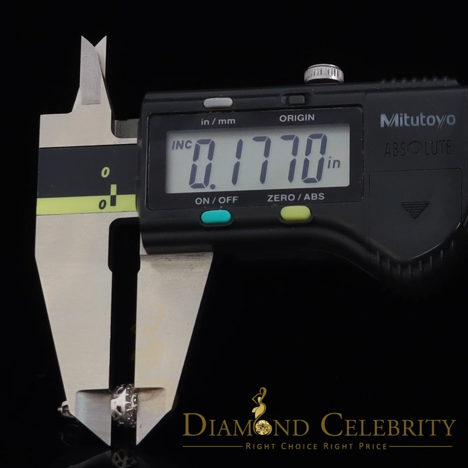 DiamondCelebritees 10K Real White Gold Real Diamond 0.55CT Men's/Women's Stud Round Earring