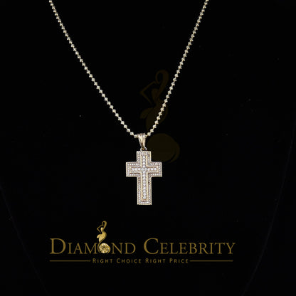 DiamondCelebritees Promise Yellow 925 Sterling Silver CROSS Pendant with 1.39ct Cubic Zirconia