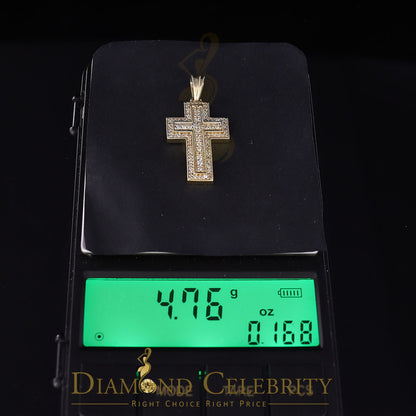DiamondCelebritees Promise Yellow 925 Sterling Silver CROSS Pendant with 1.39ct Cubic Zirconia