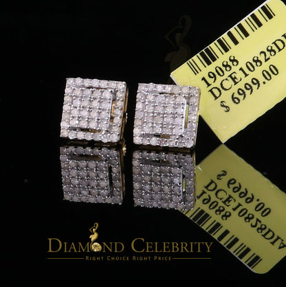 DiamondCelebritees 0.50ct Diamond 925 Sterling Silver Hip Hop Yellow Stud Earring For Men & Women