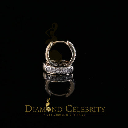 DiamondCelebritees 0.15ct Diamond 925 Sterling Silver Yellow Hoop Stud Earrings For Men's / Women's