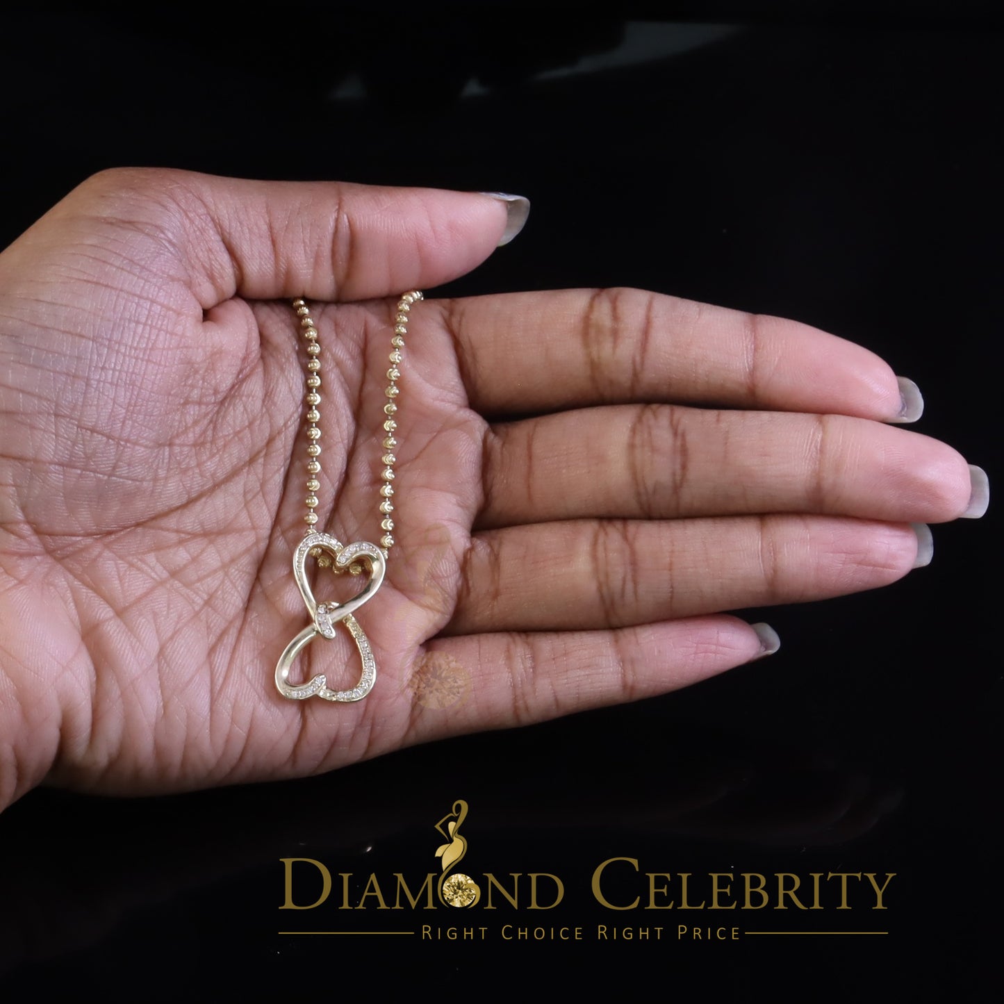 DiamondCelebritees 925 Sterling Yellow Silver Heart Fashion Pendant with 0.00ct Cubic Zirconia