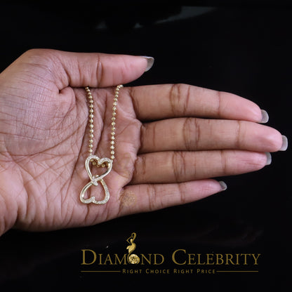 DiamondCelebritees 925 Sterling Yellow Silver Heart Fashion Pendant with 0.00ct Cubic Zirconia