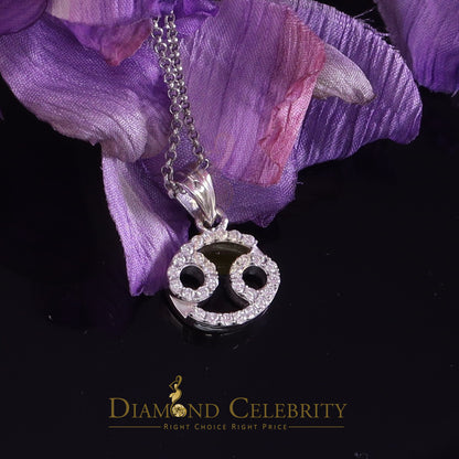 DiamondCelebritees 0.70ct Cubic Zirconia White Silver CANCER JULY Month Pendant Men's & Women's
