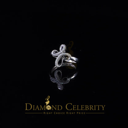 DiamondCelebritees Diamond Celbrity Cubic Zirconia 0.20ct White Silver Set Womens Cross Ring Size 7