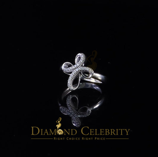 DiamondCelebritees Diamond Celbrity Cubic Zirconia 0.20ct White Silver Set Womens Cross Ring Size 7