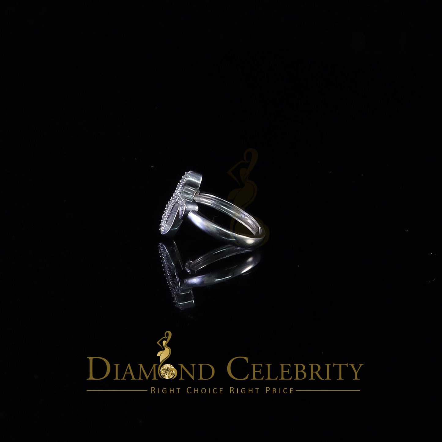 DiamondCelebritees Diamond Celbrity Cubic Zirconia 0.20ct White Silver Set Womens Cross Ring Size 7