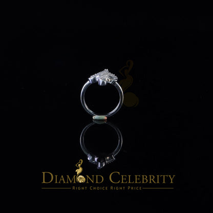 DiamondCelebritees Diamond Celbrity Cubic Zirconia 0.20ct White Silver Set Womens Cross Ring Size 7