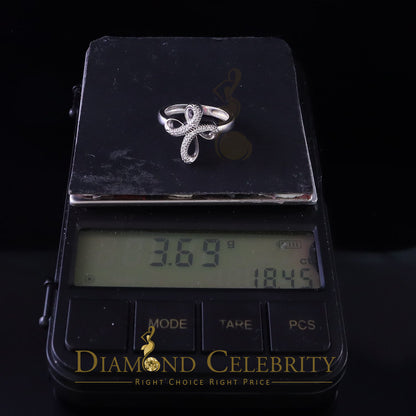 DiamondCelebritees Diamond Celbrity Cubic Zirconia 0.20ct White Silver Set Womens Cross Ring Size 7