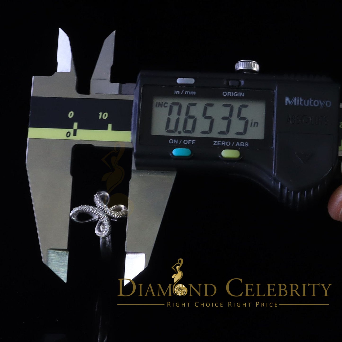 DiamondCelebritees Diamond Celbrity Cubic Zirconia 0.20ct White Silver Set Womens Cross Ring Size 7