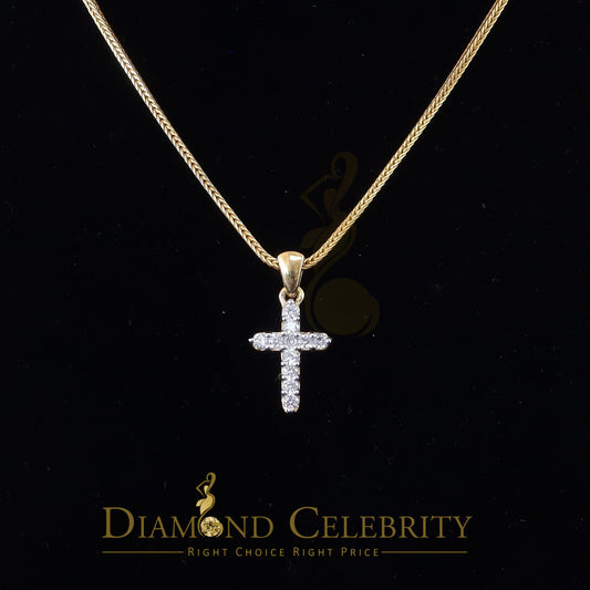 DiamondCelebritees Promising Fancy Yellow Sterling Silver Cross Pendant with 1.21ct Cubic Zirconia