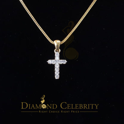 DiamondCelebritees Promising Fancy Yellow Sterling Silver Cross Pendant with 1.21ct Cubic Zirconia