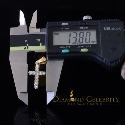 DiamondCelebritees Promising Fancy Yellow Sterling Silver Cross Pendant with 1.21ct Cubic Zirconia