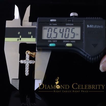 DiamondCelebritees Promising Fancy Yellow Sterling Silver Cross Pendant with 1.21ct Cubic Zirconia