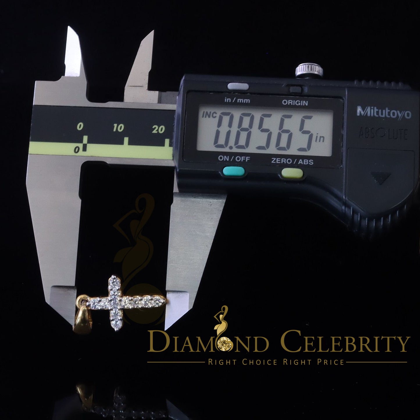 DiamondCelebritees Promising Fancy Yellow Sterling Silver Cross Pendant with 1.21ct Cubic Zirconia