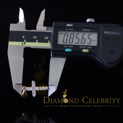 DiamondCelebritees Promising Fancy Yellow Sterling Silver Cross Pendant with 1.21ct Cubic Zirconia