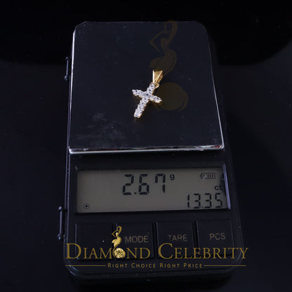 DiamondCelebritees Promising Fancy Yellow Sterling Silver Cross Pendant with 1.21ct Cubic Zirconia