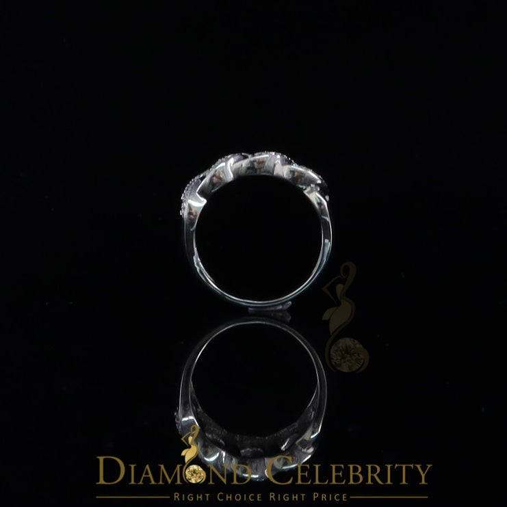 DiamondCelebritees 0.85ct Cubic Zirconia Stone White 925 Sterling Silver Cuban Men's Ring Size 10