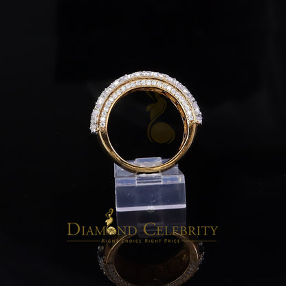 DiamondCelebritees 2.50ct Silver VVS'D Yellow Round Shape 925 moissanite Band Ring size 8 For Men's