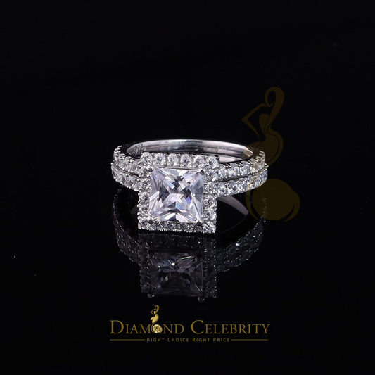DiamondCelebritees 5.22ct White Cubic Zirconia 925 Sterling Silver Bridal Style Womens Ring SZ 6.5