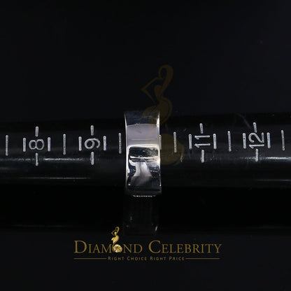 DiamondCelebritees Trendy Micro 0.33ct Real Diamond Men's 925 Silver White Band Style Ring Sz 10