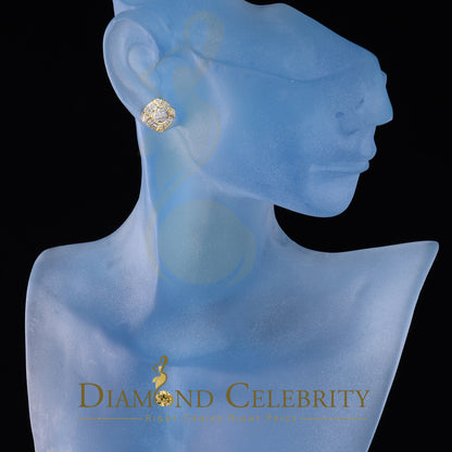 DiamondCelebritees  Aretes Para Hombre Silver 0.25ct Diamond For Ladies / Gent's Yellow Stud Earring