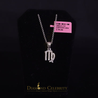 DiamondCelebritees 0.68ct Cubic Zirconia Silver White VIRGO SEPTEMBER Month Pendant Men & Women