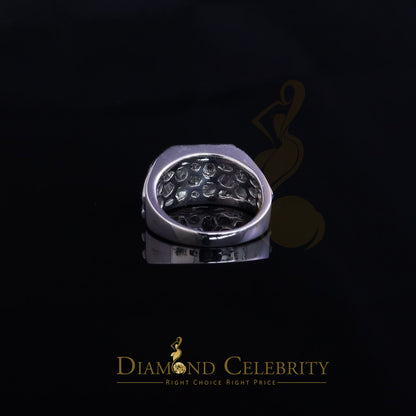 DiamondCelebritees Sterling White Silver 0.40ct Cubic Zirconia Hexagon Engagement Men's Ring Size 9