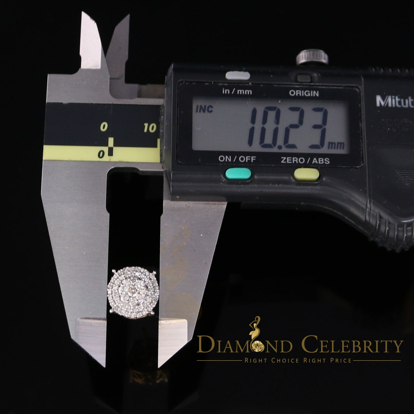 DiamondCelebritees 10K Real Yellow Gold with 0.80CT Real Diamond Men's/Women's Stud Earrings