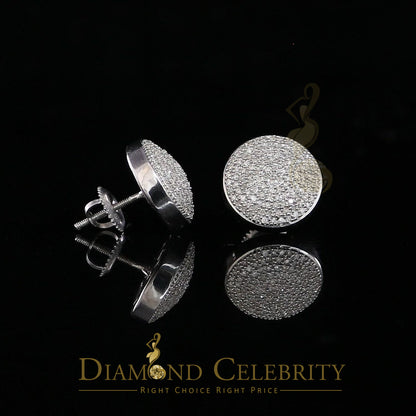 DiamondCelebritees 925 Sterling Silver White Hip Hop 0.66ct Diamond Men's/ Women's Stud Earrings