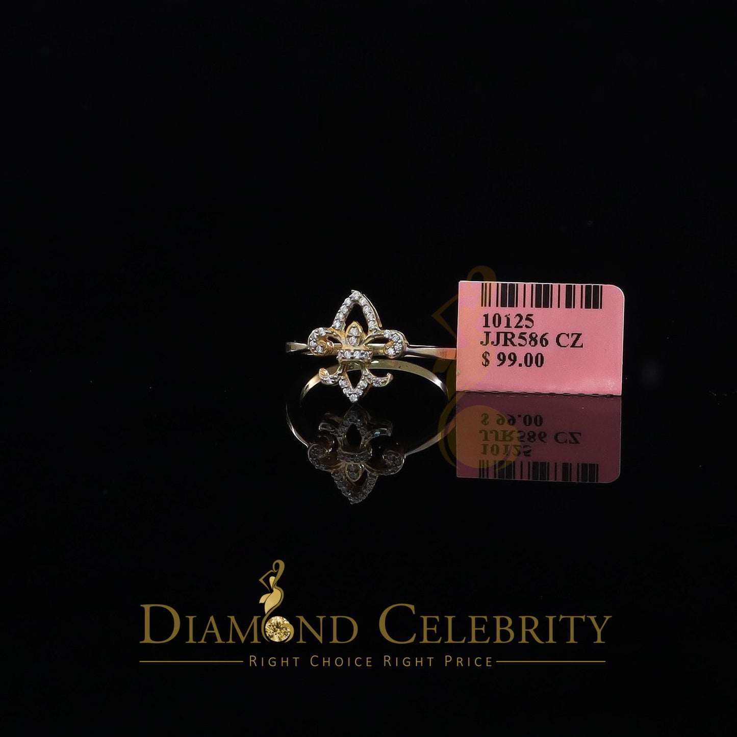 DiamondCelebritees 0.30ct Cubic Zirconia Yellow 925 Sterling Silver Saints Womens Gifts Ring Size 7