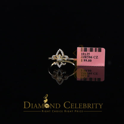 DiamondCelebritees 0.30ct Cubic Zirconia Yellow 925 Sterling Silver Saints Womens Gifts Ring Size 7