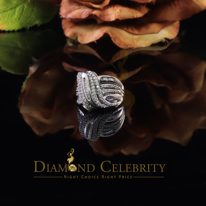 DiamondCelebritees 925 Sterling Silver 3.10ct White Cubic Zirconia Cocktail Women's Ring Size 7.5