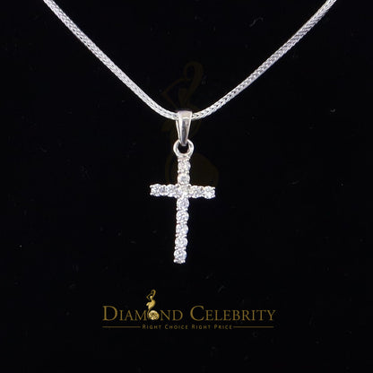 DiamondCelebritees White Beautiful CROSS Shape Sterling Silver Pendant 1.32ct Cubic Zirconia stone