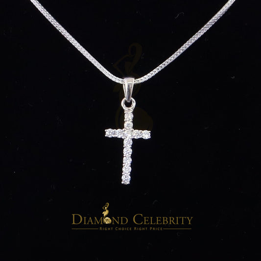 DiamondCelebritees White Beautiful CROSS Shape Sterling Silver Pendant 1.32ct Cubic Zirconia stone